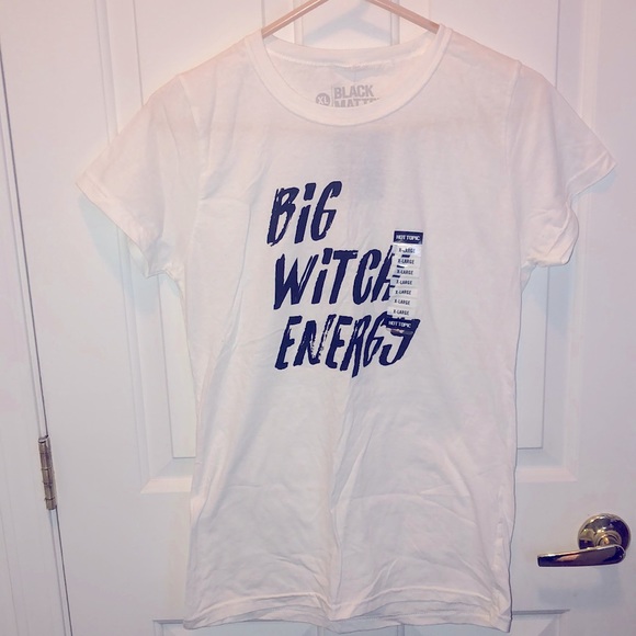 Black Matter Tops - NWT “Big Witch Energy” white shirt in size XL